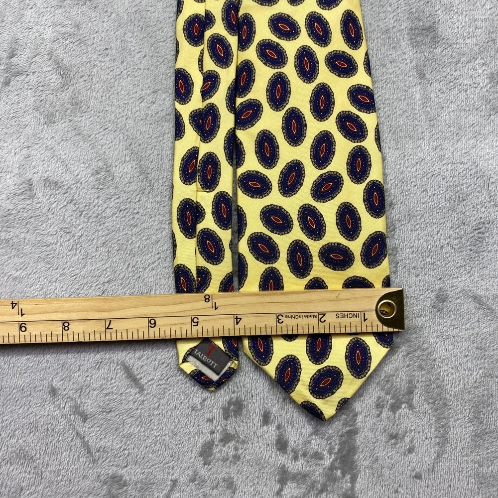 Robert Talbott Best of Class Yellow Silk‎ Medallion Print Mens Necktie USA Made